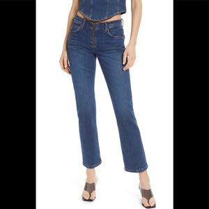 NWT Reformation Julianna Exposed Zip Straight Leg Jeans